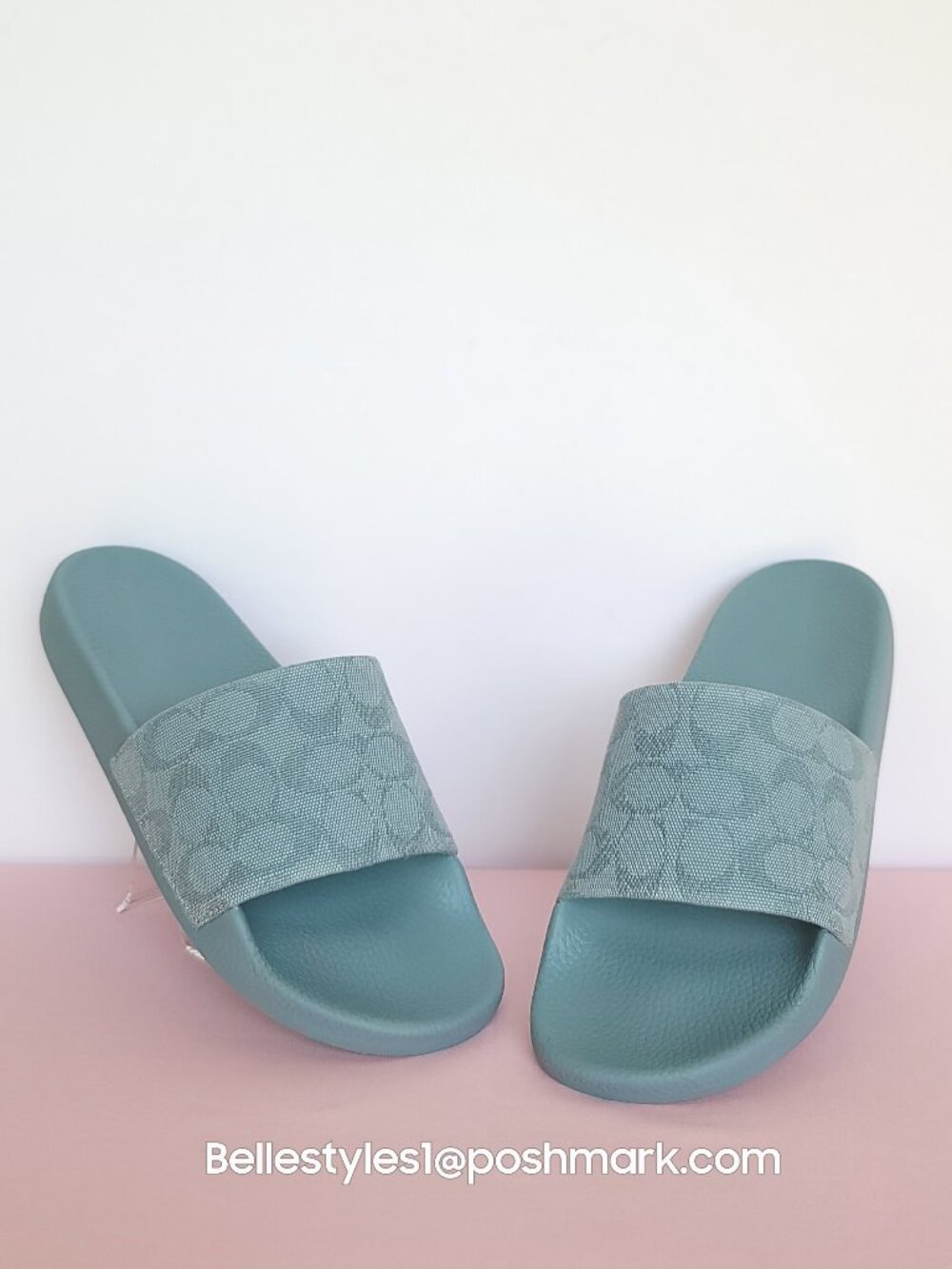 COACH Udele Sport Slide In Signature Jacquard Canvas -Women's Size 9B- Sea Mist⭐